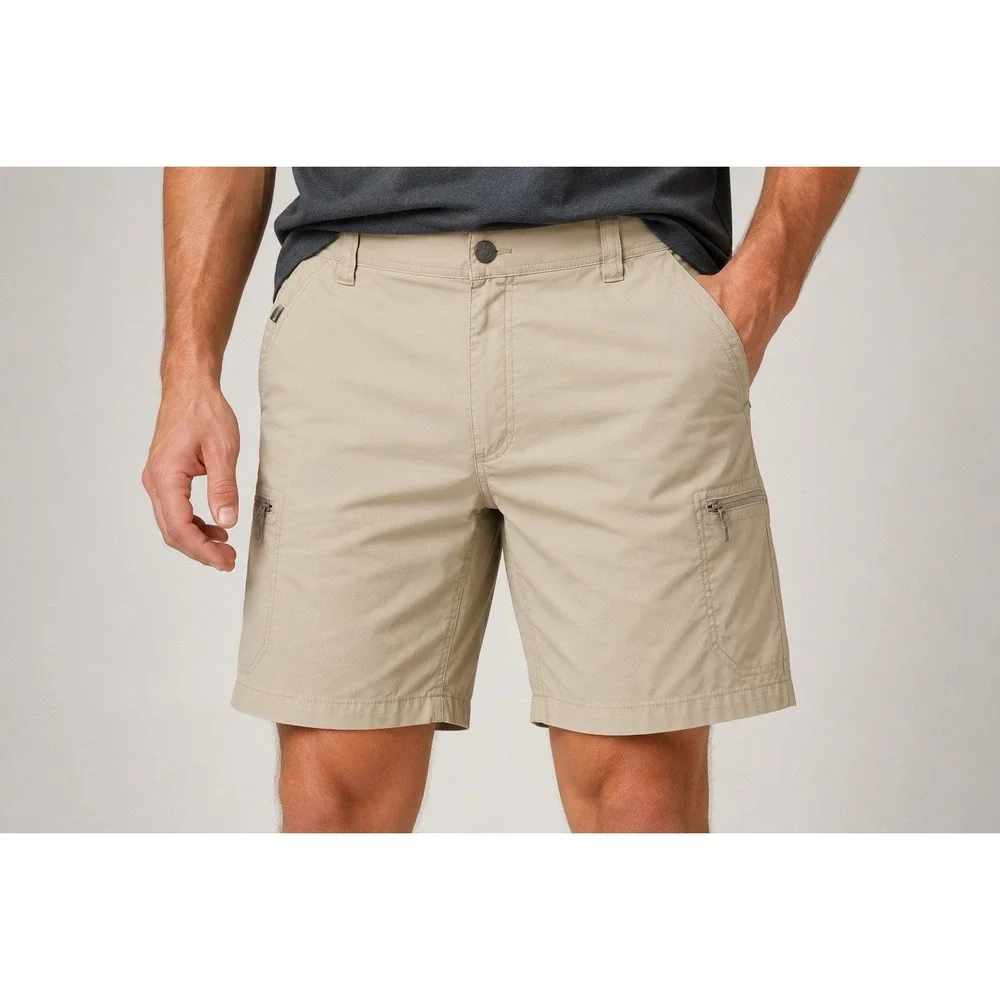 Wrangler Outdoor Shorts Men's 40 Khaki Nylon Hiking Cargo Performance 9 Inch